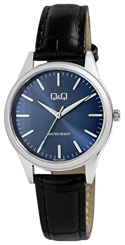 Q&Q Damen-Uhr Kunstleder Dornschließe 3 Bar Analog Quarz Q57A-003PY von Q&Q