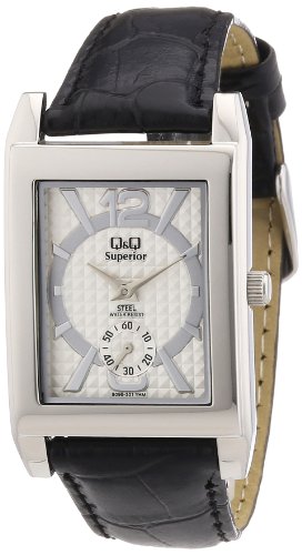 Q&Q Unisex-Armbanduhr Analog Quarz Leder S096J301Y von Q&Q