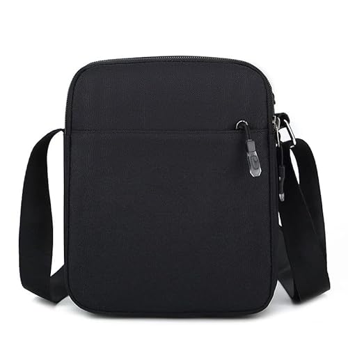 Umhängetasche für Herren Klein, Herren Handy Schultertasche Schwarz, wasserdichte Handytasche Schultertasche mit Schulterriemen Geldbeutel Crossbody Messenger Tasche für Reisen Schule Arbeit Wandern von QBYVQQN