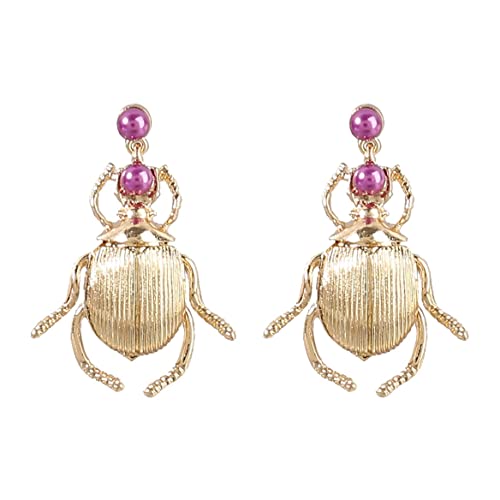 Käfer Ohrringe, Käfer-Insekten-Ohrringe für Frauen, Böhmische Perlkäfer-Ohrringe, Goldkäfer-Aussage-Ohrringe Skarabäus-Käfer-Boho-Schmuck, Käfer-Tier-Tropfen-Ohrringe für Mädchen von QDDollarsFun