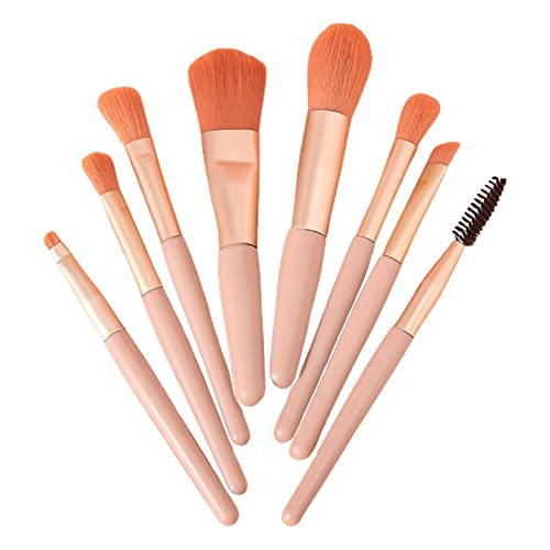 Mini-Kosmetikpinsel-Set, 8-teilig, farbiger Holzgriff, weiche Concealer-Werkzeuge, Lidschatten-Pinsel, Beauty von QEOTOH