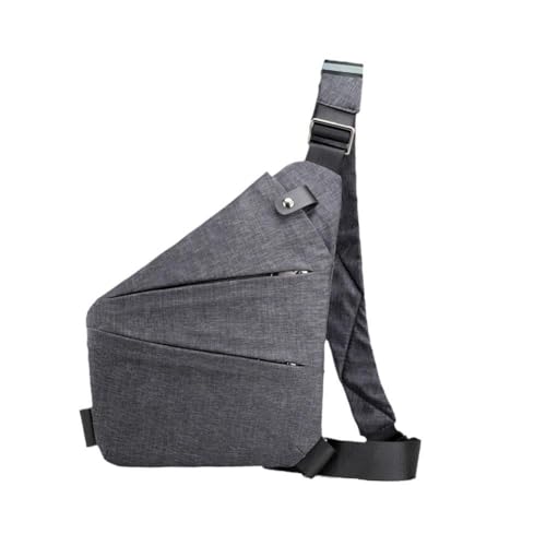 Umhängetasche, Aufbewahrung, minimalistische Brusttasche, trendig, Oxford-Stoff, Brustpistole für Herren, modisch, lässig, Damen, lässig, persönlich, Stoffbeutel, Zubehör, ergonomische Passform, grau von QEOTOH