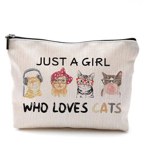 QGFM Katzen-Make-up-Tasche, Katzen-Kosmetiktasche für Damen, lustiges Katzengeschenk, Make-up-Tasche mit Reißverschluss, Katzengeschenke für Frauen, Katzengeschenke für Katzenliebhaber, nur ein von Qgfm