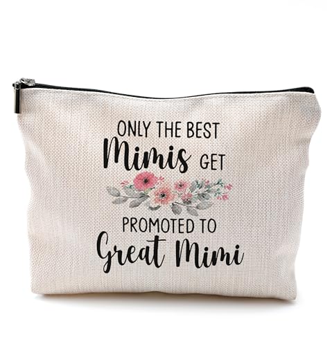 QGFM Kosmetiktasche mit Aufschrift "Promoted to Great Mimi Grandma", tolles Mimi-Geschenk, Muttertagsgeschenk für Mimi-Oma, tolles Mimi-Oma, kleine Make-up-Tasche für Geldbörse von QGFM