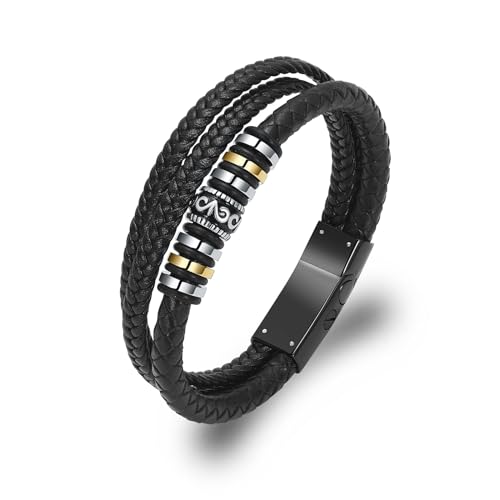 QGJNSGC Kremation Schmuck Schädel Urne Armband für Asche für Männer Frauen Keepsake Memorial Manschette Armreif geflochtenes Lederarmband von QGJNSGC