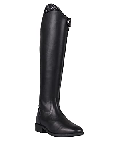 Reitstiefel Damen Yuna Adult | Gr. 36-42 | Elegantes Design | Einfaches Anziehen | Fester Halt im Sattel | Wartungsfreundlich (schwarz, numeric_39) von QHP