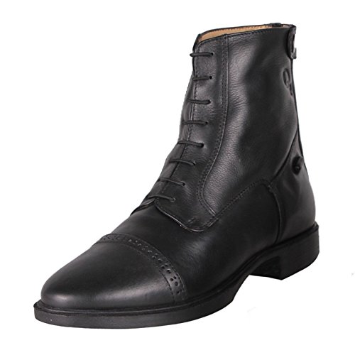 QHP Reitstiefeletten Leder Stiefeletten Jodhpur Toulouse mit Schnürung (42, Schwarz) von QHP