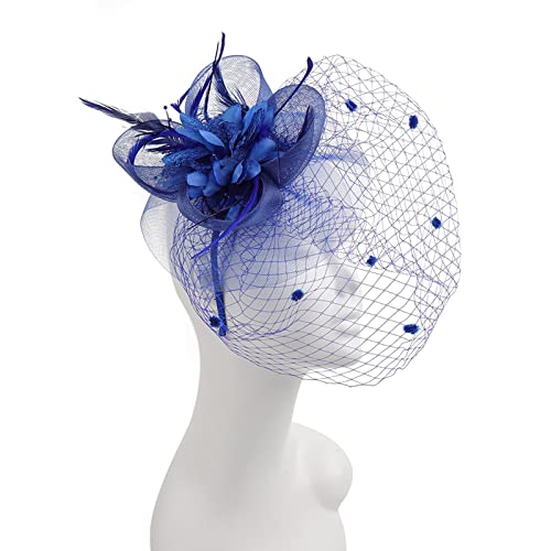 Fascinator Schwarz Damen Fasching Kostüm Accessoires Pillbox Schleier Hut Headpiece Fascinator on Church Bridal Wedding Tea Party Fascinator Veil for Women von QIFLY