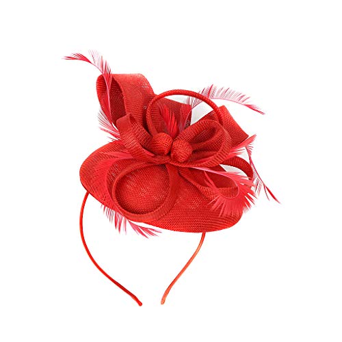 Fascinator Schwarz Damen Fasching Kostüm Accessoires Wedding Tea Party Hair Accessory Halloween Costume Fascinator Hat Elegant Feather Net Mesh Derby Tea Party Hats von QIFLY