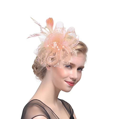 Kopfschmuck Fascinator Women's Fascinator Hat Wedding Church Party Hair Clip Headpiece Fascinator on Church Bridal Wedding for Dress Party Cocktail von QIFLY