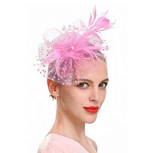 Kopfschmuck Fascinator Women's Tea Party Wedding Baseball Caps Hochzeit Braut Kopfschmuck Kopfschmuck Feder Netz Schleier Party Hüte Fascinator Hüte Für Frauen von QIFLY