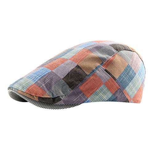 QIFLY Men's Flat Cap Uv Protection Peaked Caps Vintage Beret Hat Summer Flat Cap Lightweight and Breathable for Summer Breathable Summer Hat von QIFLY