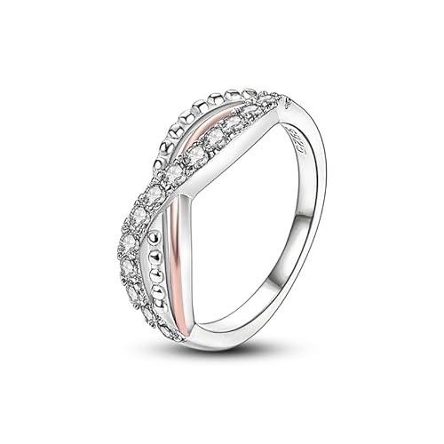 QIKAOLA Silber Ringe für Frauen 925 Sterling Silber Ringe Erklärung Ringe stapelbar Ringe für Jugendliche Mädchen Eternity Band Ringe von QIKAOLA