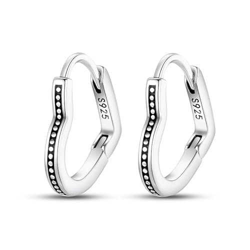 QIKAOLA 925 Sterling Silber Ohrringe U Shaped Hoop Ohrringe mit Multicolor Cubic Zirkonia Hypoallergene Groß Hoop Ohrringe für Frauen Mädchen von QIKAOLA