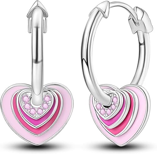 QIKAOLA 925 Sterling Silber Ohrringe für Frauen Bunte Creolen Kleine Creolen Huggie-Ohrringe Hypoallergene Ohrringe für Mädchen von QIKAOLA