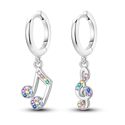 QIKAOLA 925 Sterling Silber Ohrringe für Frauen Bunte Creolen Ohrringe Hypoallergen Silber Creolen Ohrringe für Damen und Mädchen von QIKAOLA