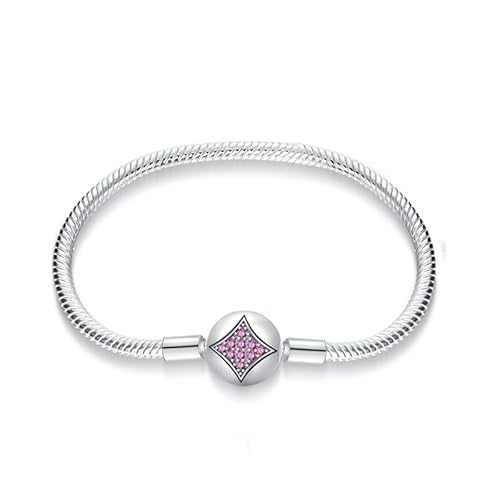 QIKAOLA Armband für Frauen 925 Sterling Silber Schlange Kette Charm Armband mit Herz Schmetterling Verschluss Armband Passt für jeden Charme Perlen Schmuck Armbänder Geschenk für Mädchen von QIKAOLA