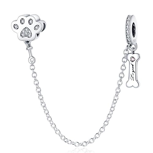 QIKAOLA 925 Silber Sicherheitskette für Frauen Charms Armbänder Silber Charme Perlen Charm Anhänger passen mit Pandora europäischen Armbänder von QIKAOLA