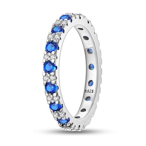 QIKAOLA Silber Ringe für Frauen 925 Sterling Silber Ringe Erklärung Ringe stapelbar Ringe für Jugendliche Mädchen Eternity Band Ringe von QIKAOLA