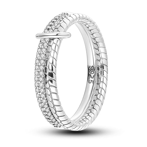 QIKAOLA Silber Ringe für Frauen 925 Sterling Silber Ringe Erklärung Ringe stapelbar Ringe für Jugendliche Mädchen Eternity Band Ringe von QIKAOLA