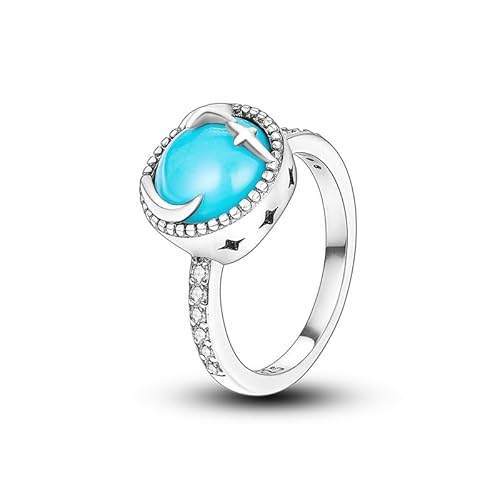 QIKAOLA Sterling Silber Ringe für Frauen Bunte Statement Ringe Cubic Zirkonia Ringe Stapelbar Vintage Ringe Ringe Größe 6-9 von QIKAOLA