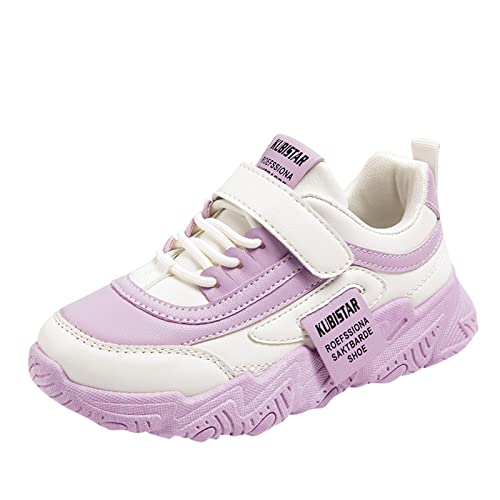 QINQNC Baby Sport Shoes Boys Girls Lightweight Tennis Running Jogger Fashion Sneakers Toddler Thick Sole Sneakers Kids Breathable Outdoor Shoes (Purple, 27 Toddler) von QINQNC