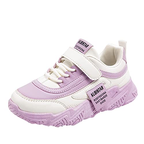 QINQNC Baby Sport Shoes Boys Girls Lightweight Tennis Running Jogger Fashion Sneakers Toddler Thick Sole Sneakers Kids Breathable Outdoor Shoes (Purple, 28 Toddler) von QINQNC