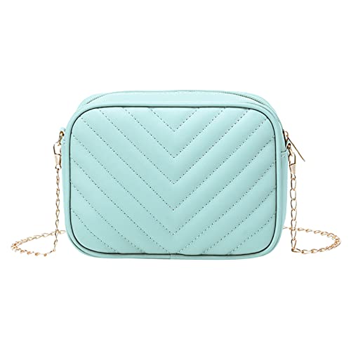 QINQNC Crossbody Taschen für Frauen Messenger Bag Mode Einfacher Streifen Trend Kette Umhängetasche Geldbörse Praktische Trendy Kleine Geldbörse Schulter Handtasche Mini Satchel Kamera (AG, One Size) von QINQNC