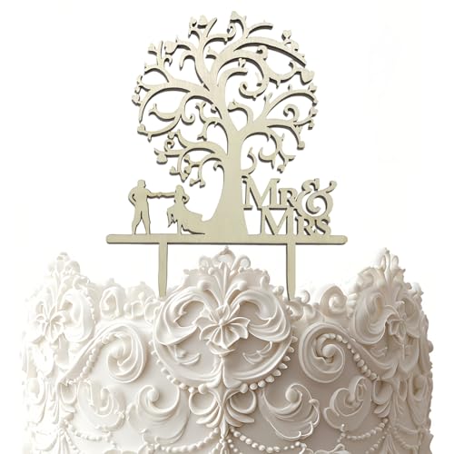 Hochzeitstorte Deko Holz - inkl. "Mr und Mrs" Tortenstecker - Kuchendekoration für Hochzeiten, Verlobungen, Hochzeitstage uvm Hochzeitstorte Deko Holz - inkl. "Mr und Mrs" Tortenstecker - Kuchendekoration für Hochzeiten, Verlobungen, Hochzeitstage uvm von QIRZOPU