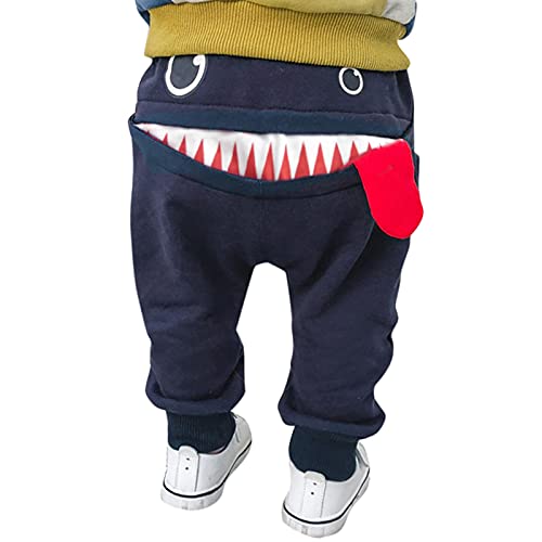 Baby Haremshose Jungen Mädchen Cartoon mit großer Zunge Drucken Hosen Lange Hip-Hop Pants Cartoon Hai Zunge Sweathosen Sommer Hose Jogginghose Neugeborene Karikatur Harem Hosen (Marine, 110) von QIUhhpuy