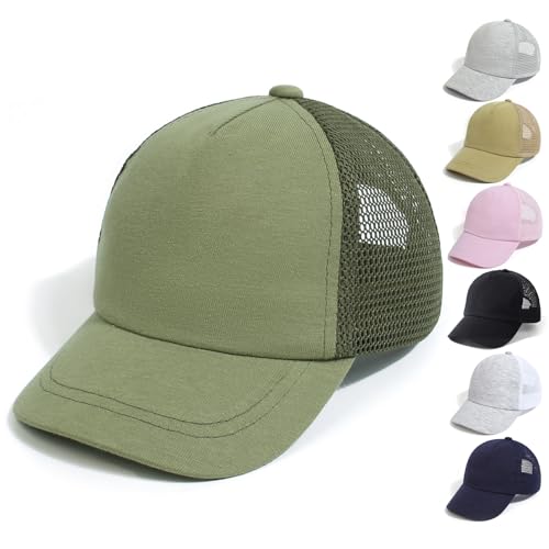 QIYIENDIAN Baby Kleinkind Baseballkappen einstellbar Sonne Hüte Dinosaurier Feste Farbe Hut Kinder Jungen Mädchen(Army Green,3-5Years) von QIYIENDIAN