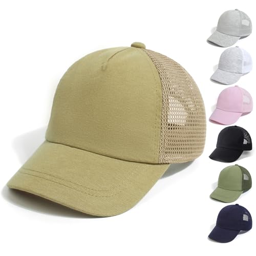 QIYIENDIAN Baby Kleinkind Baseballkappen einstellbar Sonne Hüte Dinosaurier Feste Farbe Hut Kinder Jungen Mädchen(Khaki,3-5Years) von QIYIENDIAN