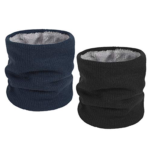 QKURT 2PCS Knitted Neckwarmer, Unisex Thermal Stricken Fleece gefüttert Gaiter Schal für GehenLaufski Outdoor Täglicher Verschleiß von QKURT