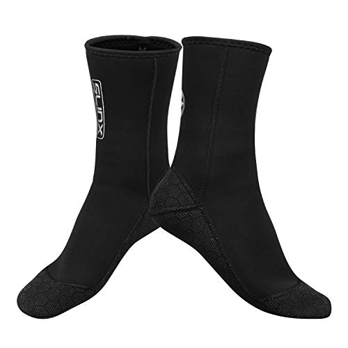 QKURT Neoprensocken, 3mm Tauchsocken für Damen Herren, rutschfest Socken zum Tauchen, Schnorcheln, Schwimmen, Surfen, Segeln, Kajakfahren von QKURT