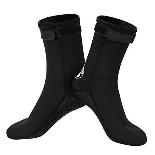 QKURT Tauchsocken,3mm Neopren-Socken für Tauchen, Schnorcheln und Wassersport, Anti-Rutsch-Flossen-Socken für Männer, Frauen von QKURT