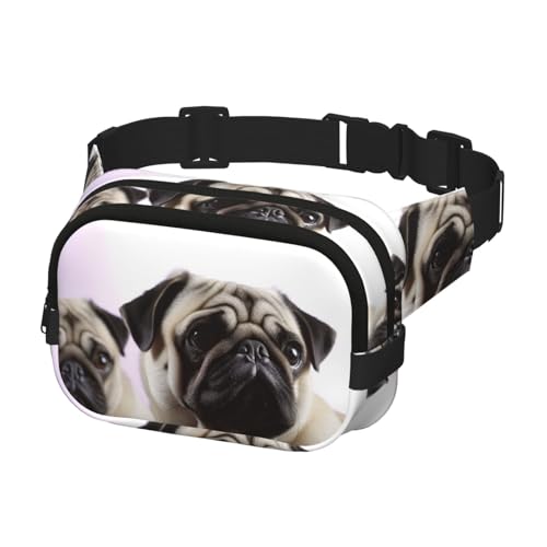Bauchtasche für Damen und Herren, Gürteltasche, Mops, mit verstellbaren Trägern, Brusttasche, Reise-Umhängetasche, Schwarz, Einheitsgröße, Schwarz , Einheitsgröße Bauchtasche für Damen und Herren, Gürteltasche, Mops, mit verstellbaren Trägern, Brusttasche, Reise-Umhängetasche, Schwarz, Einheitsgröße, Schwarz , Einheitsgröße von QMNSEHF