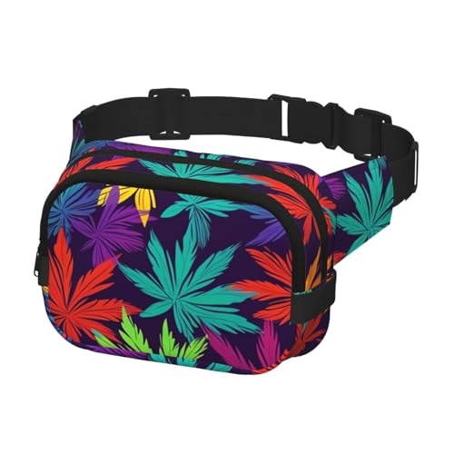 Bauchtasche für Damen und Herren, Gürteltasche, buntes Unkrautmuster, Hüfttasche mit verstellbaren Trägern, Brusttasche, Reise-Umhängetasche, Schwarz, Einheitsgröße, Schwarz , Einheitsgröße Bauchtasche für Damen und Herren, Gürteltasche, buntes Unkrautmuster, Hüfttasche mit verstellbaren Trägern, Brusttasche, Reise-Umhängetasche, Schwarz, Einheitsgröße, Schwarz , Einheitsgröße von QMNSEHF