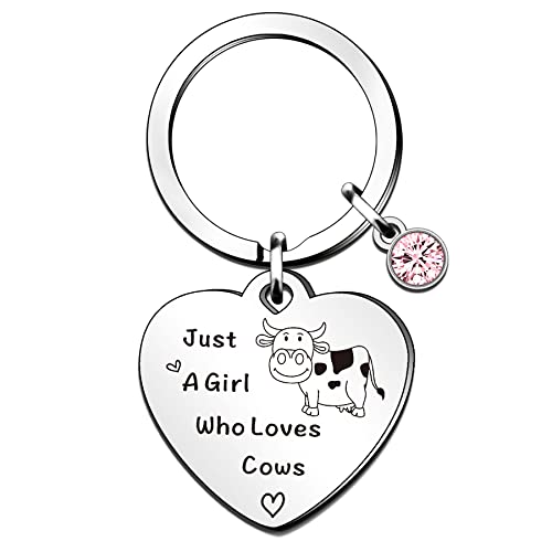 QMVMV Lustiger Kuh-Schlüsselanhänger Geschenke Tierliebhaber Geschenk Just A Girl Who Loves Kühe Kuh Liebhaber Geschenk für Frauen Mädchen, die Kühe lieben Schlüsselanhänger, silber, Einheitsgröße, 1 QMVMV Lustiger Kuh-Schlüsselanhänger Geschenke Tierliebhaber Geschenk Just A Girl Who Loves Kühe Kuh Liebhaber Geschenk für Frauen Mädchen, die Kühe lieben Schlüsselanhänger, silber, Einheitsgröße, 1 von QMVMV