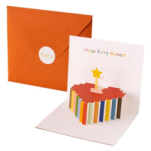 QOMJUFA Pop-Up Karte, Herzform, Happy Every Moment, Die besten Wünsche an Ihre Lieben, Geeignet für Valentinstag, Karneval, Vatertag, Muttertag, Mit Umschlag QOMJUFA Pop-Up Karte, Herzform, Happy Every Moment, Die besten Wünsche an Ihre Lieben, Geeignet für Valentinstag, Karneval, Vatertag, Muttertag, Mit Umschlag von QOMJUFA
