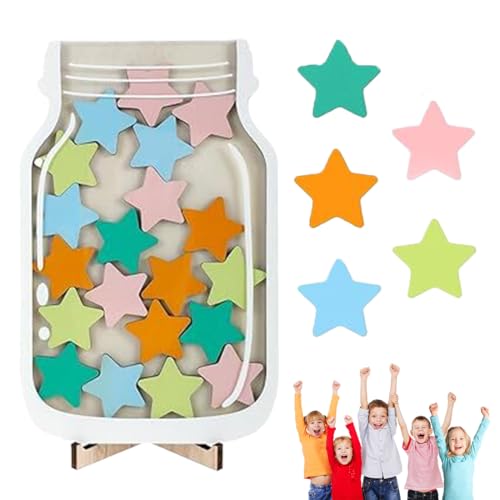 QOMJUFA Belohnungsglas, Belohnungsglas aus Holz, Belohnungsglas für Kinder, Stern Belohnungsgläser, Motivierendes Belohnungsglas für Gutes Benehmen, Personalisiertes Belohnungsglas QOMJUFA Belohnungsglas, Belohnungsglas aus Holz, Belohnungsglas für Kinder, Stern Belohnungsgläser, Motivierendes Belohnungsglas für Gutes Benehmen, Personalisiertes Belohnungsglas von QOMJUFA