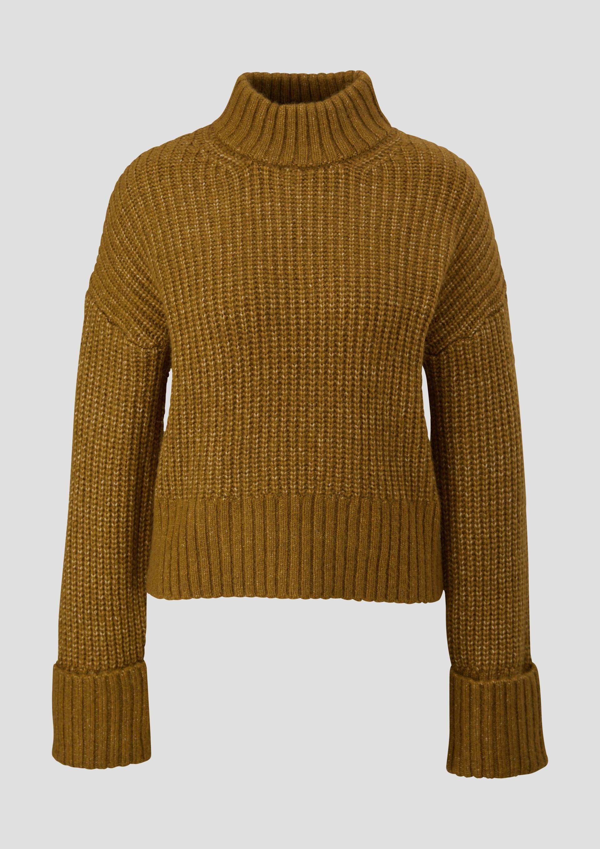 QS - Strickpullover mit Rollkragen, Damen, Grün von QS