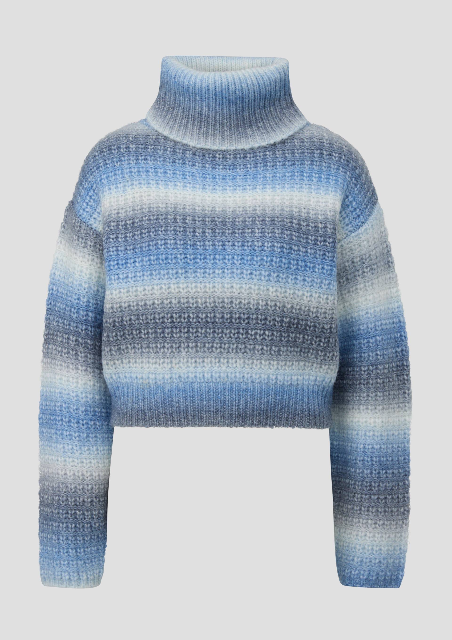 QS - Weicher Strickpullover mit Rollkragen, Damen, blau von QS