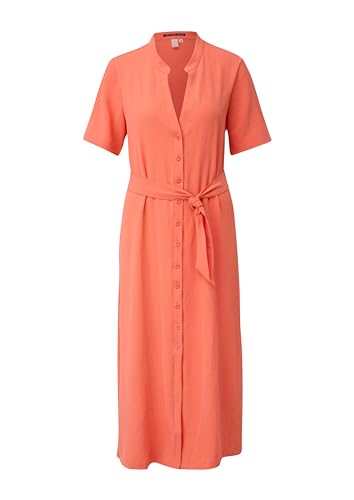 QS Damen 2141768 Midi Blusenkleid, Orange, 36 von QS