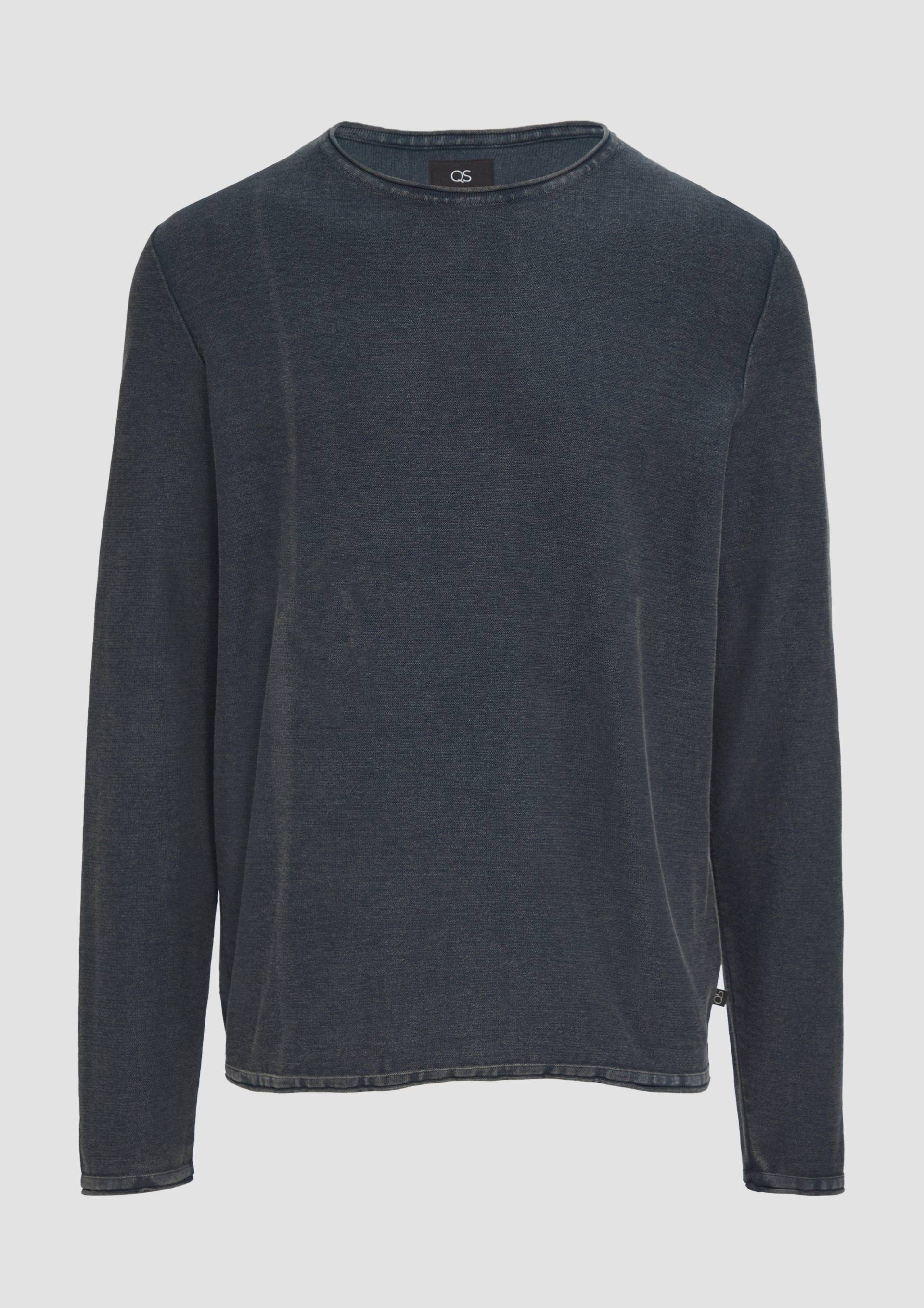 QS - Gewaschener Strickpullover mit Rollkante, Herren, blau QS - Gewaschener Strickpullover mit Rollkante, Herren, blau von QS