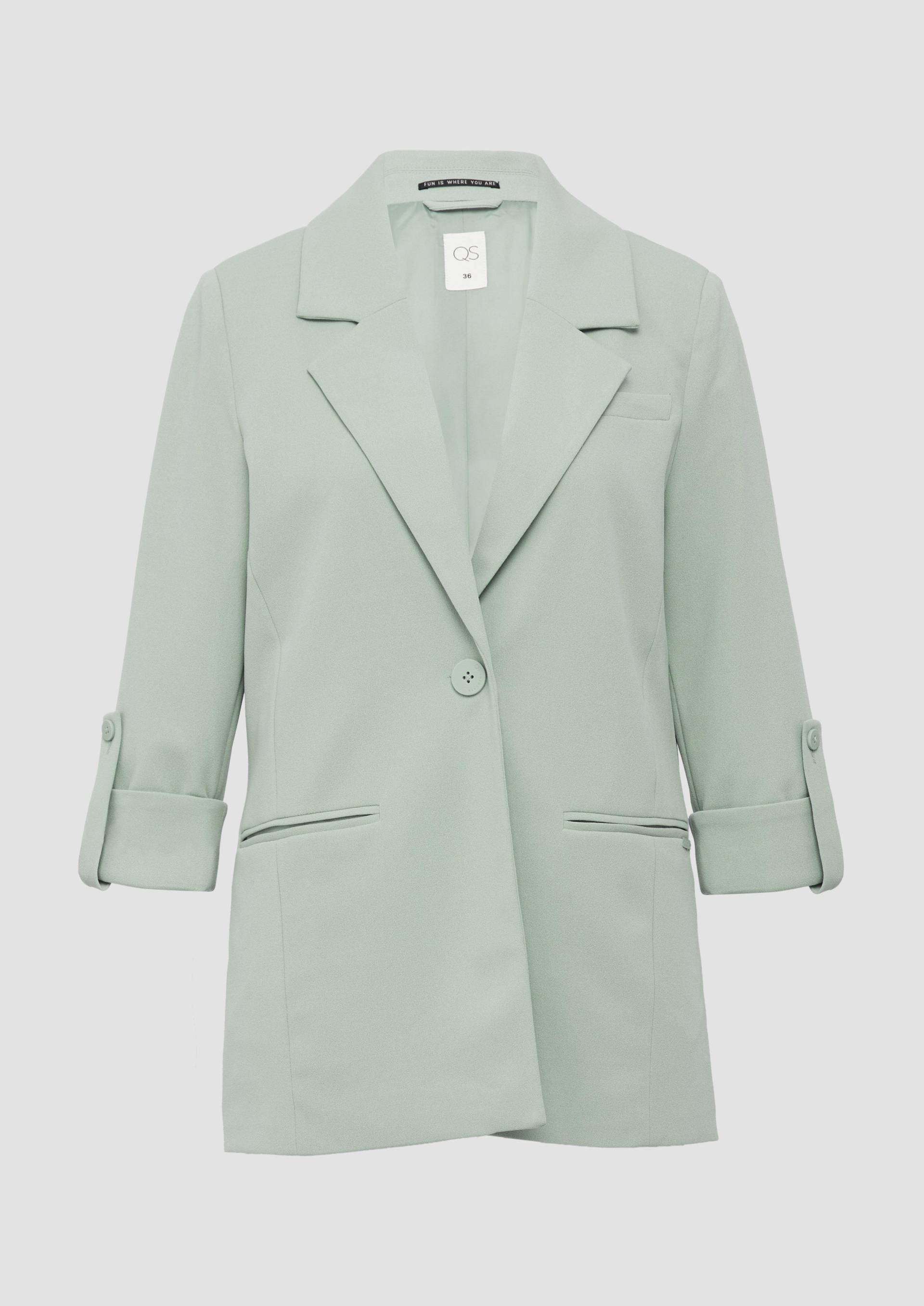 QS - Interlock-Blazer mit Krempelarm, Damen, grün QS - Interlock-Blazer mit Krempelarm, Damen, grün von QS