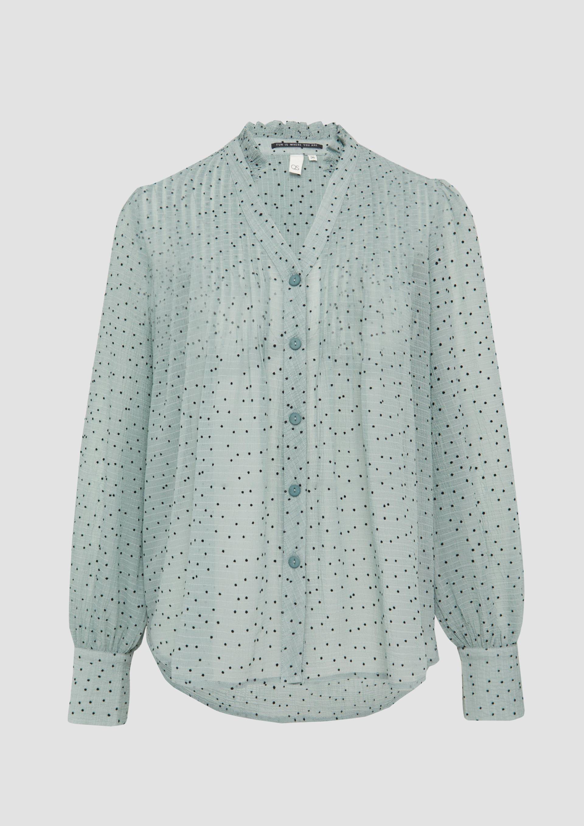 QS - Strukturierte Chiffonbluse mit Punktemuster, Damen, grün QS - Strukturierte Chiffonbluse mit Punktemuster, Damen, grün von QS