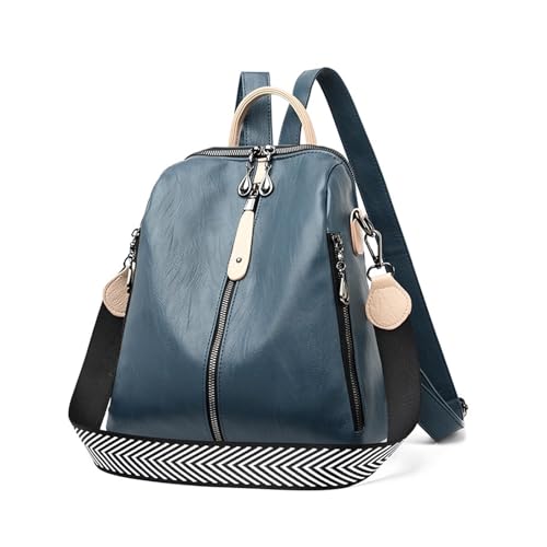 QSFZ NICHANGHUA Rucksack Frauen Weichen Rucksack Mode Weibliche Weiß Reise Rucksack Schule Rucksäcke for Mädchen Sac A Dos (Color : Blue, Size : 28x11x32cm) von QSFZ