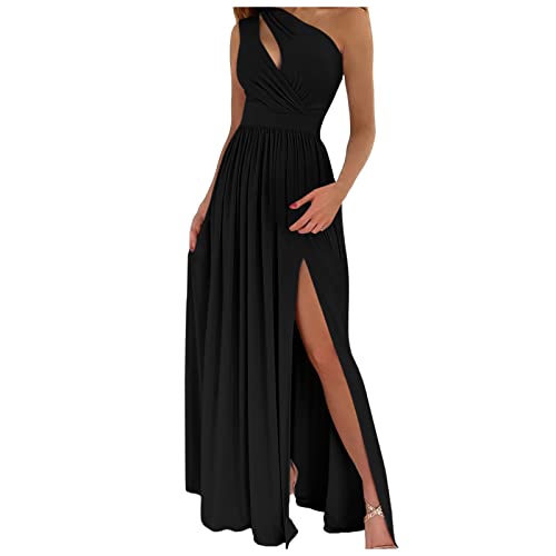 Sommerkleid Damen Abendkleid Sexy Trägerlos Aushöhlen Neckholder Hohe Taille Maxikleid mit Schlitz Elegant Lange Kleider Cocktailkleid Abendkleider Maxikleider Lang Partykleid Ballkleid Festkleid von QSSS