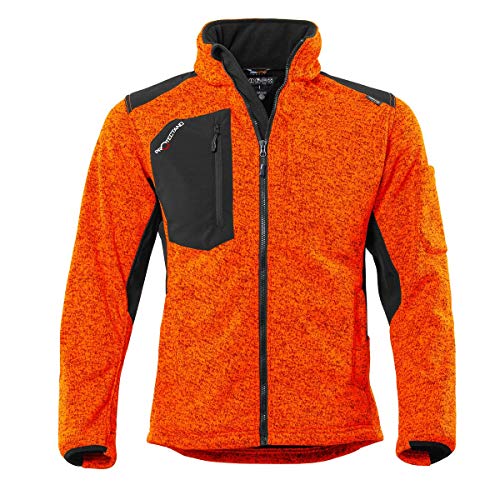 Qualitex Strick-Fleecejacke Unisex orange/meliert Größe: 3XL; gefütterte, wärmende Workwear Winterjacke für Herren und Damen; warme Arbeitsjacke von QUALITEX HIGH QUALITY WORKWEAR