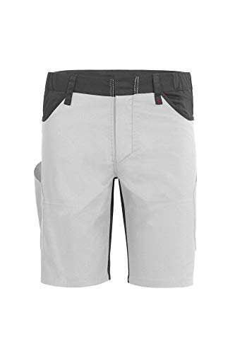 Qualitex X-Serie Unisex Shorts in weiß/grau Größe 66, Kurze Arbeitshose für Herren und Damen, Arbeits-Bermuda mit vielen Werkzeugtaschen von QUALITEX HIGH QUALITY WORKWEAR